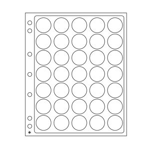 Hojas para monedas Encap, para cápsulas de monedas con un diámetro interiorde 25-27mm