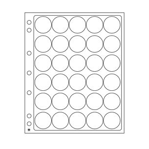 Hojas para monedas Encap, para 30 cápsulas de monedas con undiámetro interior de 32-33mm