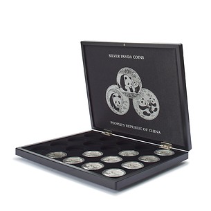 Volterra Uno - Estuche para 20 monedas de plata «China Panda» en cápsulas originales