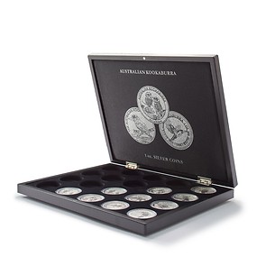 Volterra Uno - Estuche para 20 monedas de plata «Kookaburra» en cápsulas originales