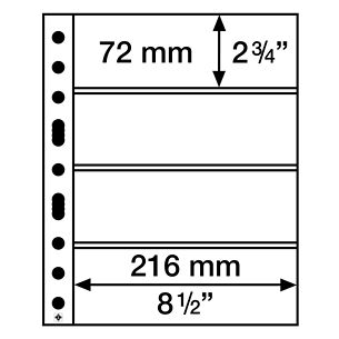 Hojas de plástico Grande Easy, 4 bolsas transvers. p. billets banco, PP, claro, paq. de 50