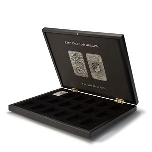 Volterra Uno - Estuche para 18 monedas de plata «Dragón Rectangular» en cápsulas