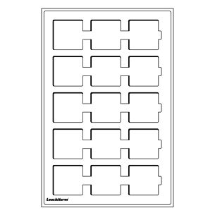 Tab bandeja L con 15 divisiones para cartones de monedas, hasta  50x50 mm, azul