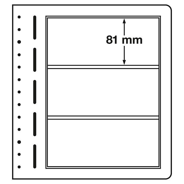 LEUCHTTURM hojas en blanco-LB, 3 divisiones, 190x 81 mm