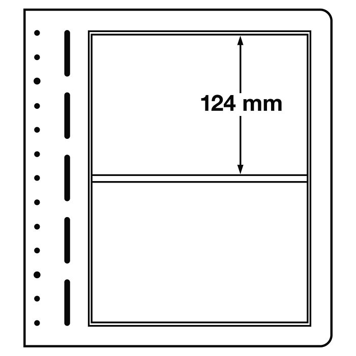 LEUCHTTURM hojas en blanco-LB, 2 divisiones, 190x124 mm