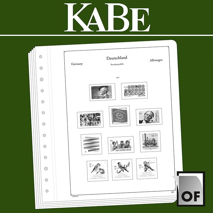 KABE OF-hojas preimpresas República Federal de Alemania Pares horizontales 1959-2023