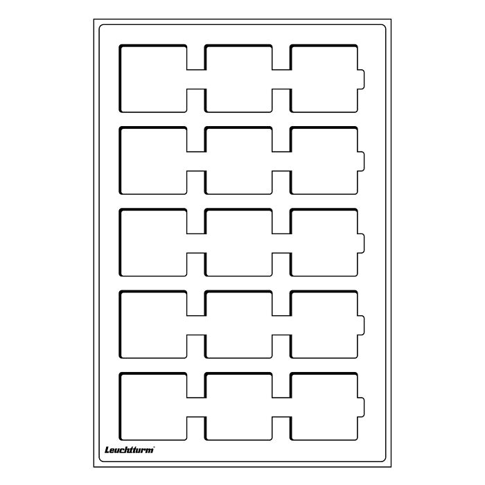 Tab bandeja L con 15 divisiones para cartones de monedas, hasta  50x50 mm, azul