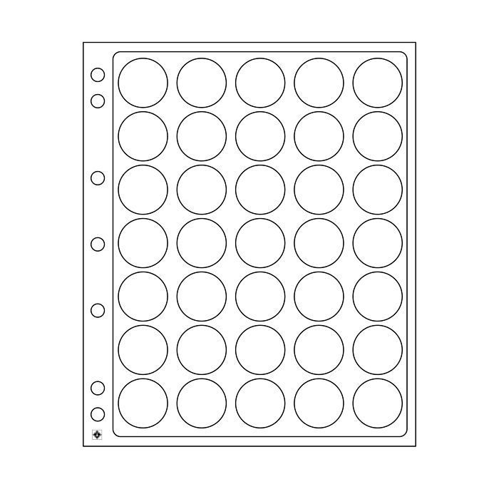 Hojas para monedas Encap, para cápsulas de monedas con un diámetro interiorde 25-27mm