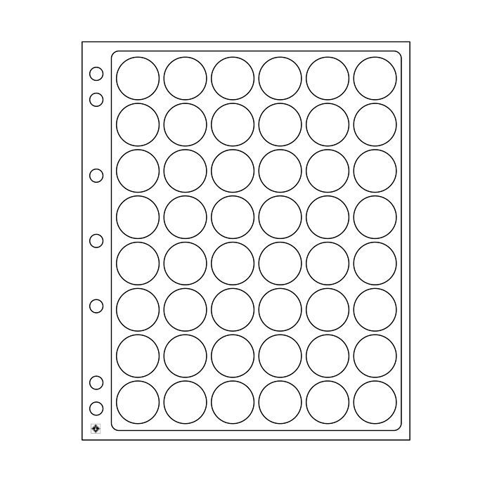 Hojas para monedas Encap, para 48 cápsulas de monedas con un diámetro interiorde 22-23 mm