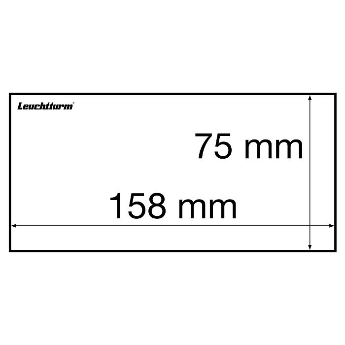 Hojas para billetes de banco,  Basic 158 x 75 mm, paquete de 50