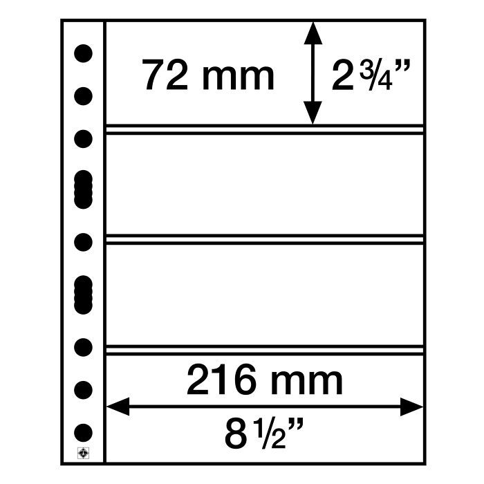 Hojas de plástico Grande Easy, 4 bolsas transvers. p. billets banco, PP, claro, paq. de 50