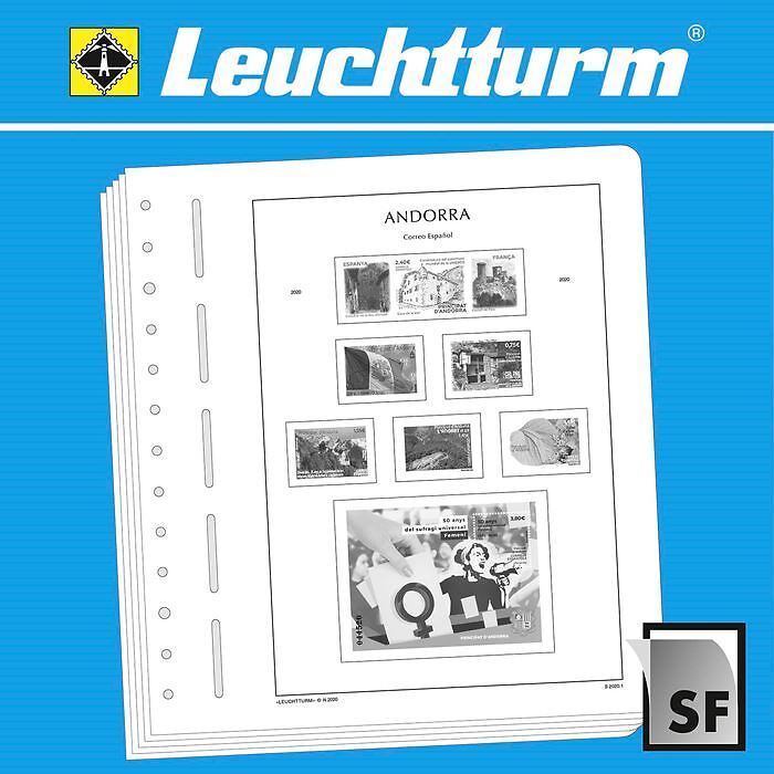 LEUCHTTURM SF-hojas preimpresas Andorra correo español, 2020-2023